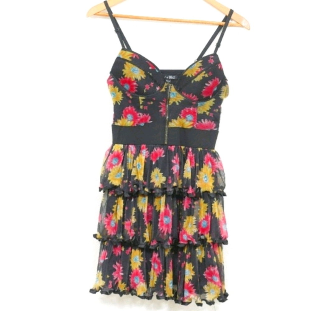 Rachael & Chloe Sleeveless Floral Ruffled Dress